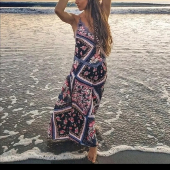 Free people, Stevie Floral Lace Trim Maxi Dress. - Picture 1 of 13